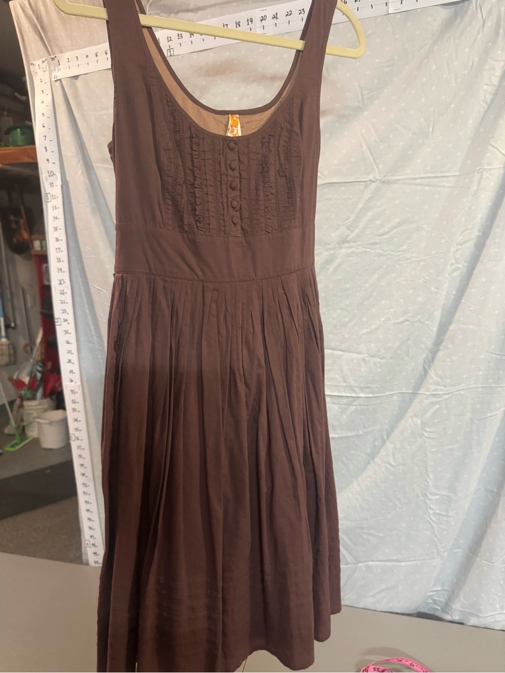 Maeve Brown Gorgeous Scoop-Neck Knee-Length Midi Dress